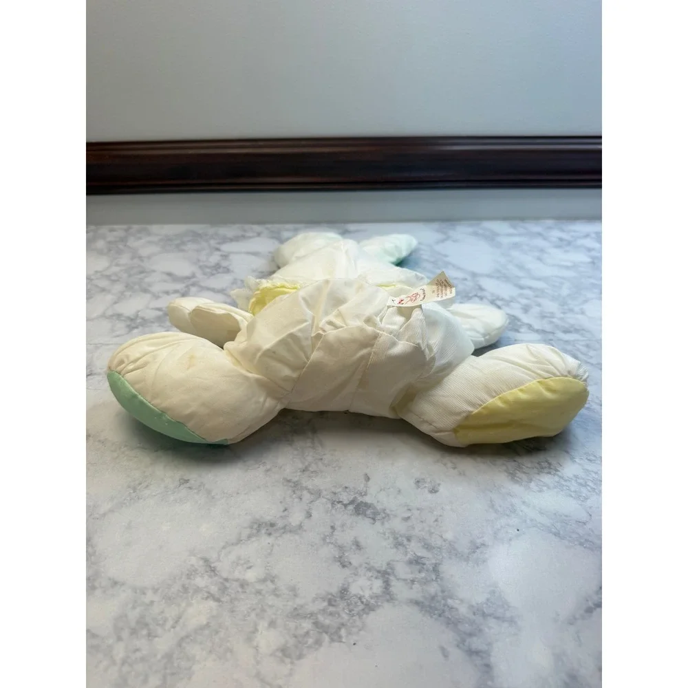 Vintage Fisher Price Puffalump Bunny Rabbit Plush 1988 White Pastel Green 1359